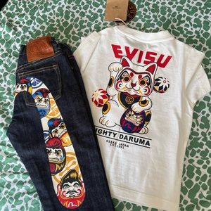 Brand new never worn with tags evisu pants and shirt